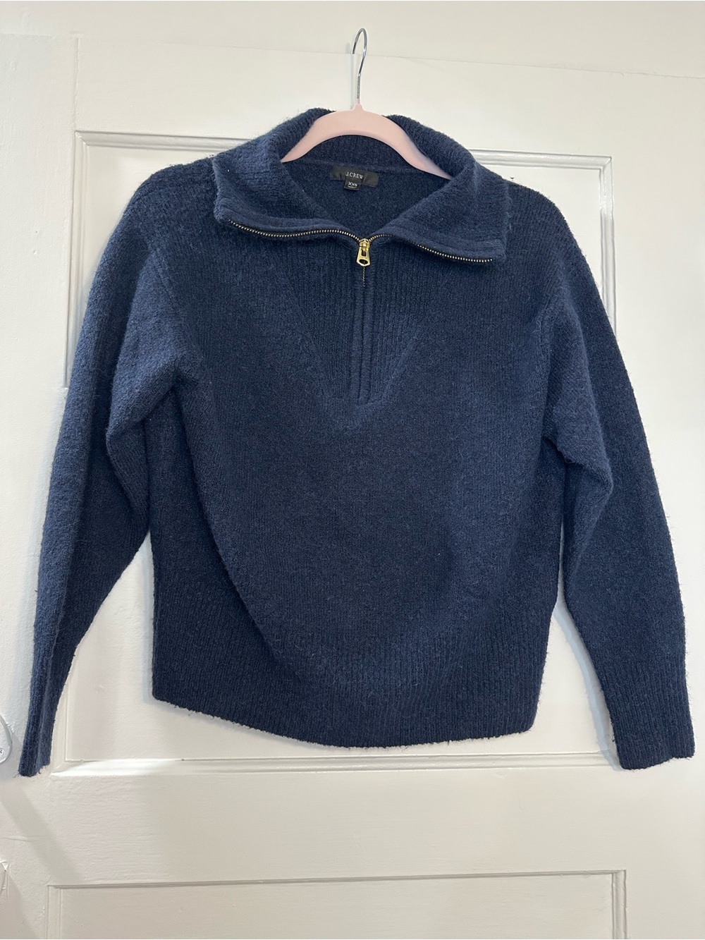 Women’s J. Crew Blue Wool BlendQuarter Zip Sweater